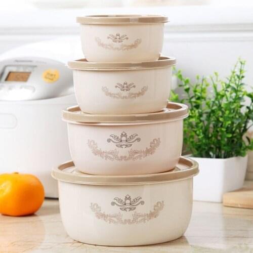 4 Pcs/Set Portable Fresh-Keeping Storage Box Plastic Bento Lunch Box Food Container Refrigerator Crisper Fruit Vegetable Organiz