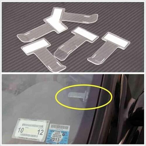 5pcs Car Ticket Folder Mini T-shape Transparent Environmentally Ticket Folder for Car Office Home 7.5 x 4 x 0.1cm