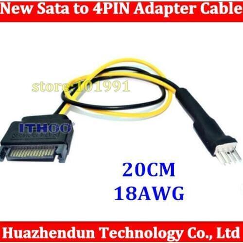 50PCS Free Shipping SATA 15pin male to 4pin male, FLOPPY disk/FLOPPY SATA power cord, ITX SATA power coble adapter