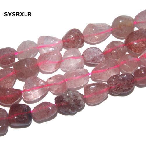 Free Shipping 5-12 MM Irregular Natural Stone Strawberry Quartz Stone Beads For Jewelry Making DIY Bracelet Necklace Strand