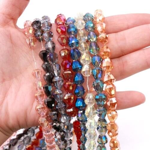 20pcs/lot 7x8mm Gyro Shape Crystal Beads for Jewelry Making Diy Accessories Multicolors Faceted Glass Spacer Beads Wholesale