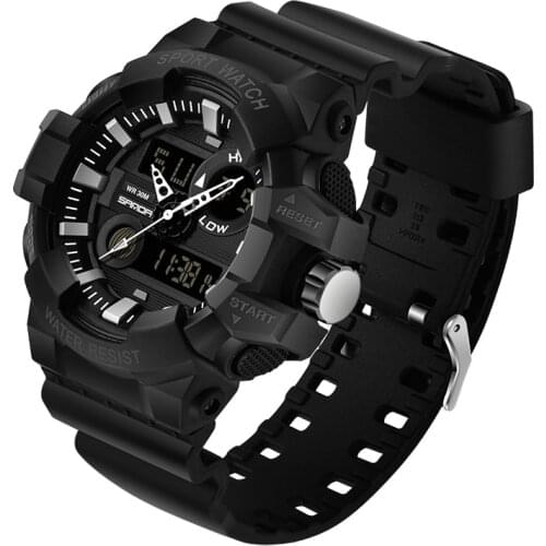 Relogio Masculino Men Waterproof Stopwatch Alarm Sports Watch Led Digital Quartz Wristwatches SANDA Brand G Style Gift Watches