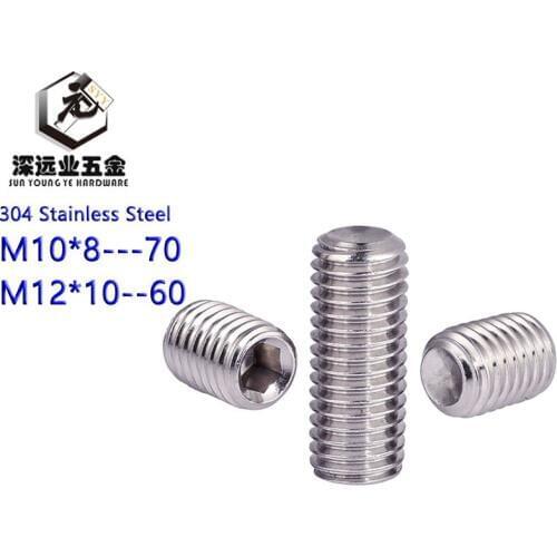 DIN916 GB80 M10 M12 Set Screw Stainless Steel Inner Hex Hexagon Socket Concave Point End Grub Screw Tightening Headless Screws