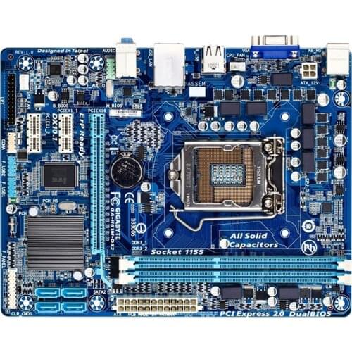 For Intel H61 Motherboards Gigabyte GA-H61M-DS2 LGA 1155 DDR3 16GB H61M-DS2 Desktop Mainboard SATA II H61M DS2 Systemboard Used