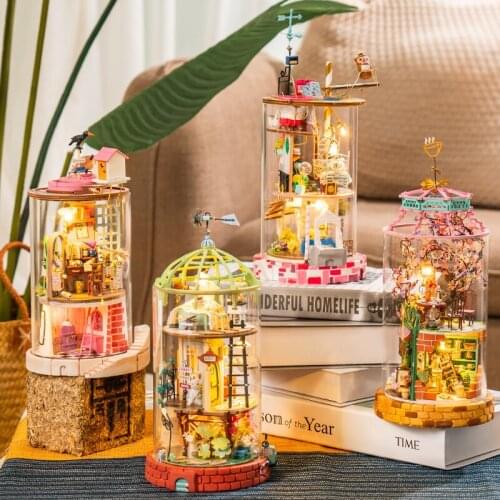 High Difficulty DIY Parent-child Toys Infant Room Decoration Wooden Crafts Fantasy Fairy Garden Miniatures Home Decor Child Gift