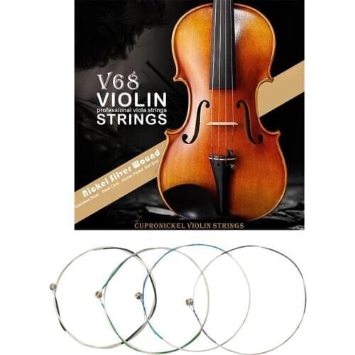 IRIN V68 Professional Violin Strings (E-A-D-G) Nickel Silver Wound for 4/4 3/4 1/2 1/4 Violin