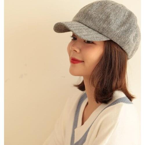 Korean Retro Octagonal Cap Newsboy Beret Hat Warm Autumn Winter Hats For Men Male Women Handsome Plaid Casual Hat Beret Cap