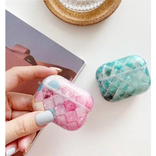 Cute Retro Fish Scale Square For Apple Earphone Charging Silicone Cover novelty For AirPods Pro 3 Case Bluetooth Headset bags