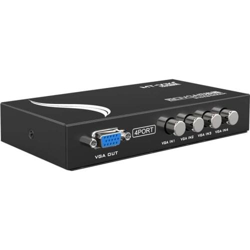 MT-15-4C 4 Port VGA Splitter Box 1 PC to 4 Monitor Out SVGA LCD Video Monitor Splitter Box for Laptop Computer TV