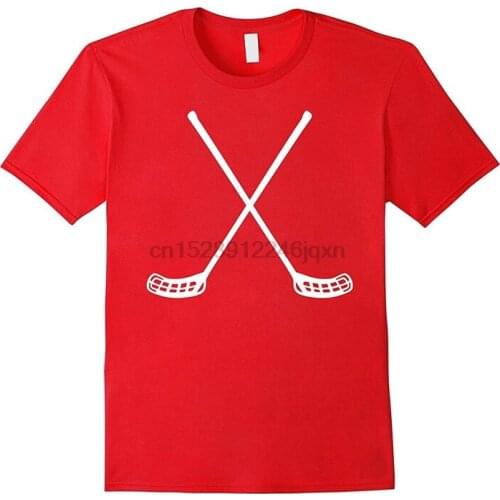 Make Custom T Shirts Regular Crossed Floorball Sticks Men O Neck Short Sleeve Tee Shirt