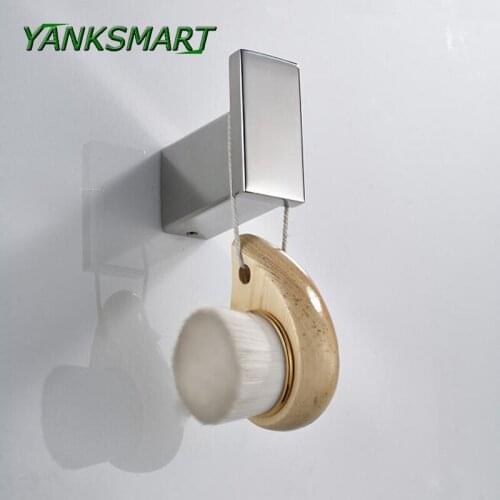 YANKSMAR Wall Mounted Single Hook Chrome Polished Ligar Clothes Stainless Steel Stuff Hanging Bathroom Hardware Accessories