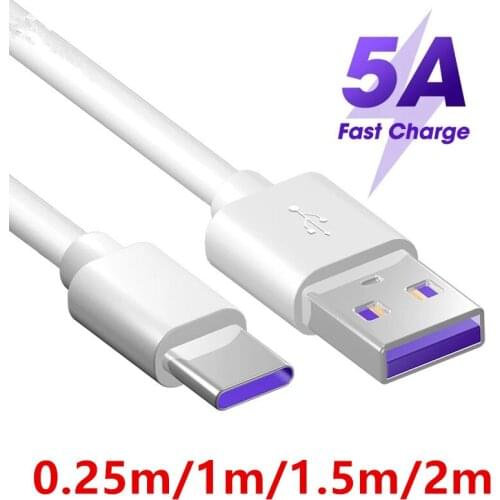 Original 5A USB C Cable for Huawei P40 Pro Mate 30 P30 Pro Fast Charging Type C Cable Charger for Samsung Mobile Phone Cord Wire