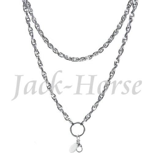 32 inches Stainless steel floating locket chains necklace chain photo locket necklace logo tag necklace