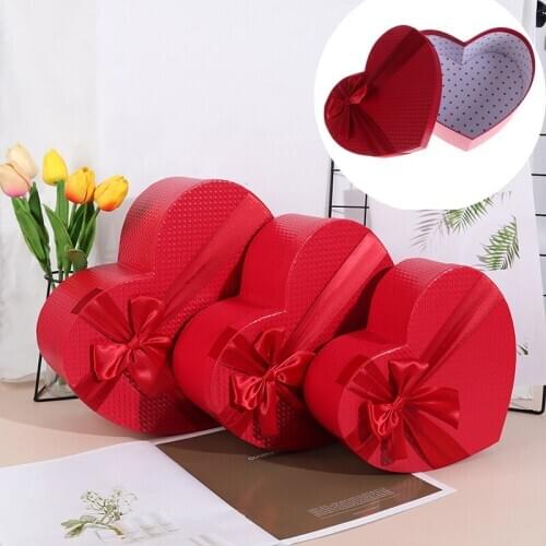 Red Heart Shaped Florist Hat Box Candy Boxes Set Valentines Day Gift Box Packaging Boxes Flowers Gifts Living Vase