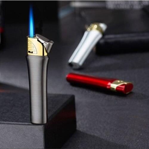 2021 NEW Portable Windproof Butane Gas Jet Lighters Mini Ladies Cigarette Cigar Lighter Metal Torch Lighter Smoking Accessories