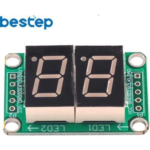 74HC595 Static Driving a 2 Segment Digital Display Module Seamless Can Series 0.5-inch 2-bright Red