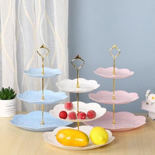 3 Tiers Cupcake Stands Plastic Material Tiered Serving Stands Desserts Tower Trays for Tea Party Baby Shower and Wedding