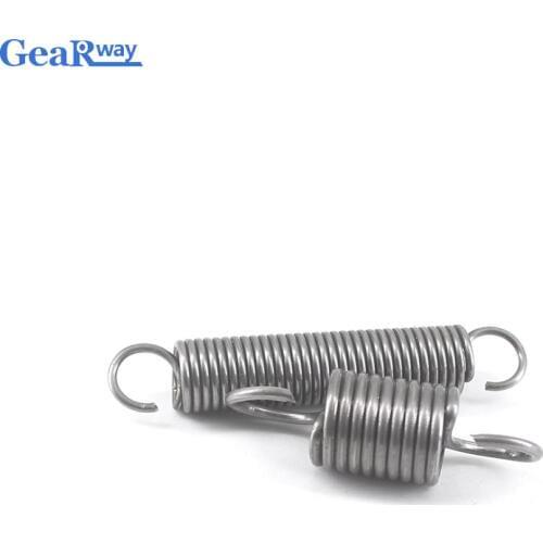 Gearway 2pcs 1mm Thickness 10mm OD Extension Spring Steel Long Extension Spring 150/160/180/200/240/300mm Small Tension Springs