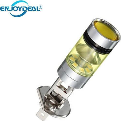 Universal 2pc/Set H1 2828SMD Car DRL Fog Light 100W 20LED Super Bright Headlight Lamp Bulb Car indicator light Yellow Gold Color