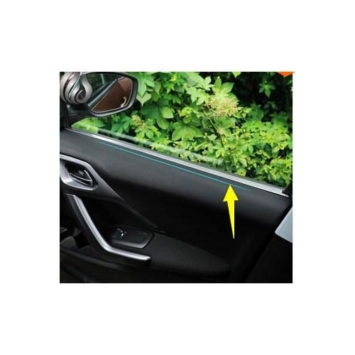 Inner Window trim strip stainless steel decoration for Peugeot 2008 2014 2015 2016