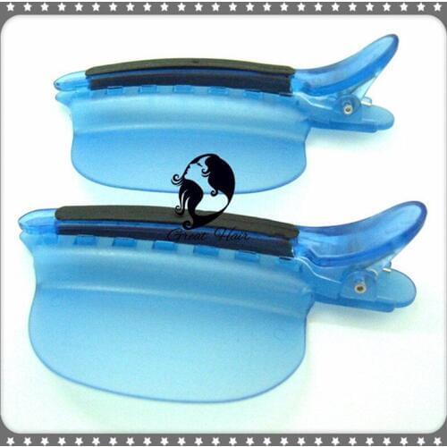 2019 Wholesale Easy Speed Separator Clips Blue Color 10 pieces/lot Sectioning Clips for Hair Extension Free Shipping