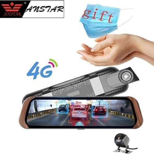 ANSTAR 4G Android Rearview Mirror Camera 10" Video Recorder Car DVRs 1080P Night Vision Dash Cam GPS Wifi ADAS Auto Registrar
