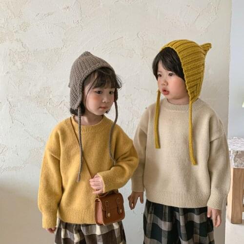 Winter New styles boys and girls knitted warm base sweaters 4 colors unisex casual all-match sweater 1-6Y