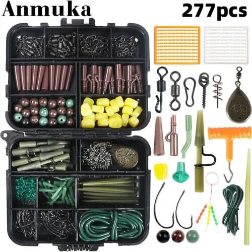 1 set of ABS 277 European style carp fishing accessories set for European fishing library, hook block bean swivel fishing gear