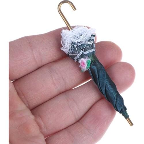 1PCS Lady Girls Dollhouse Lace Umbrella Miniature Royal Gift Dollhouse Accessories Decoration Umbrella