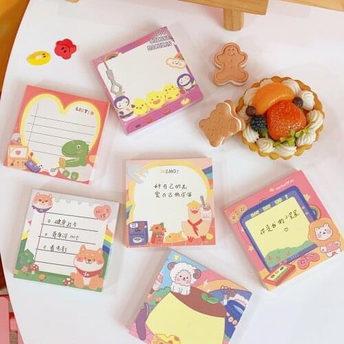 100sheets/pack Cute Cartoon Bear Memo Pad School Stationery Kawaii Daily Plan to Do List Check Note Message Paper Memo Notepad