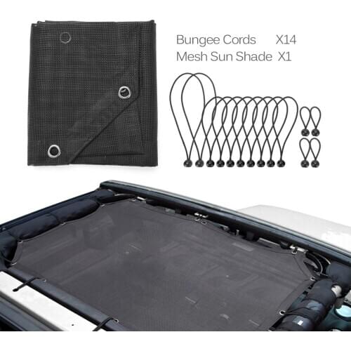 2/4 Door Car Polyester Roof Mesh Bikini Top Sunshade Cover UV Sun Shade Mesh For Je ep Wrangler 2007-2017 Car Accessories Style