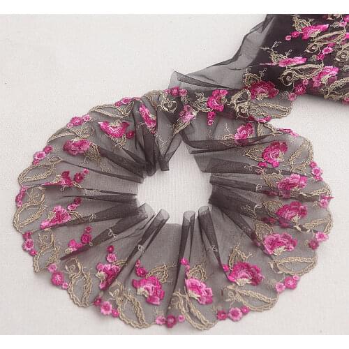 2Yards/Lot High 2021 Quality Lace Embroidery Lace Fabric Net Lace Ribbon Tulle Lace Handmade Sewing KB033