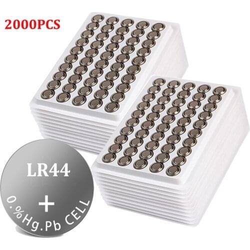 2000PCS LR44 AG13 Button Pilas Battery 357A S76E G13 LR1154 L1154 RW82 RW42 A76 1.5V 145mAh Alkaline Cell Coin Batteries