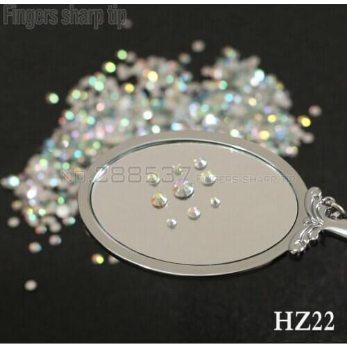 2017 Finger Sharp Tip 1000pcs 2mm-6mm Mix Sizes AB Color 3D Nail Resin Flat Bottom Popular Nail DIY Decorative Diamond HZ22