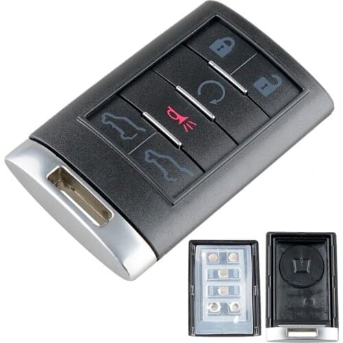 6 Buttons Car Key Shell Case Replacement Car Remote Key Shell with N0 Small Key Fit for 2008 -2014 Cadillac Escalade ESV EXT