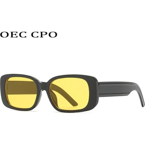 OEC CPO 2021 Fashion Square Sunglasses Women Retro Punk Rectangle Glasses Men Ocean Color Sun Glass Ladys Party Eyeglasses