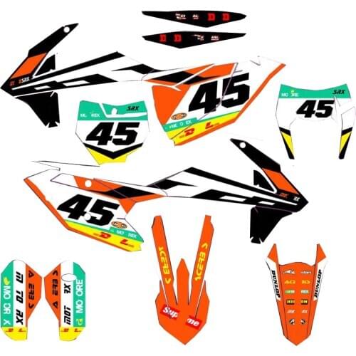 Free Custom Team Graphics Backgrounds Decals 3M Stickers Kit For KTM 125-500 SX SXF MX 2016-2018 EXCF XCW Enduro 2017-2020