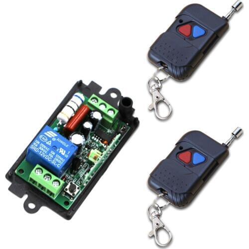 New 1CH RF Wireless Light Remote Control Switch 110V 220V Learning Code 1* Receiver+2* Transmitter without Battery 315mhz