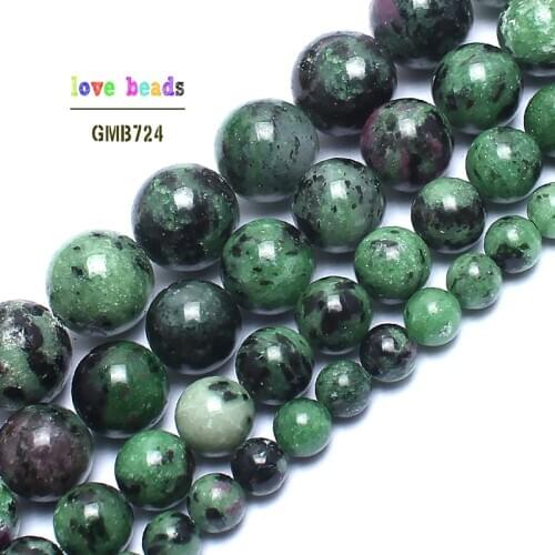 AAA Genuine Natural Epidote Rubys Zoisite Stone Beads For Jewelry Making 15inches 4/6/8/10/12mm Gem Stone Beads Making Bracelet