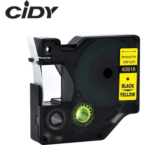 Cidy 40918 Compatible Dymo D1 manager 9mm black on yellow for Dymo Label Printer label tape for Dymo label manager LM 160 280