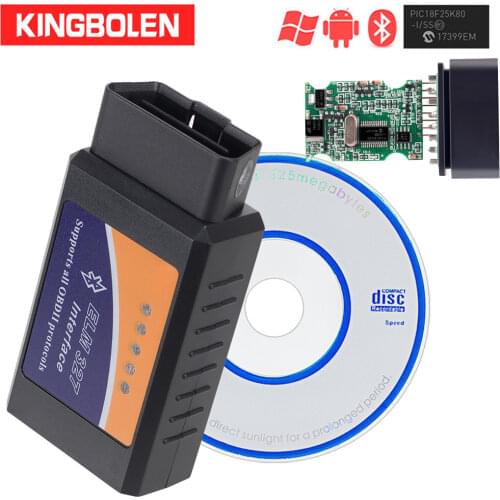 ELM327 Bluetooth V1.5 PIC18f25k80 Chip Diagnostic tool J1850 elm 327 V 1.5 for OBDII OBD2 vehicle android Torque OBD Scanner