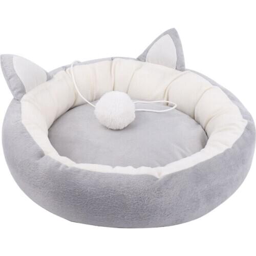 Pet cat bed Ears Nest Soft Warm Washable Round dog Cat Cushion Home Mat Cat Beds Sleeping House Pet Supplies Products