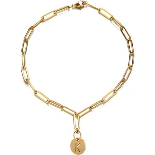 Dainty Gold Initial Letter A-z Charm Bracelet Adjustable Chain Love Bangles Bracelets For Women Fashion Jewelry pulseras mujer