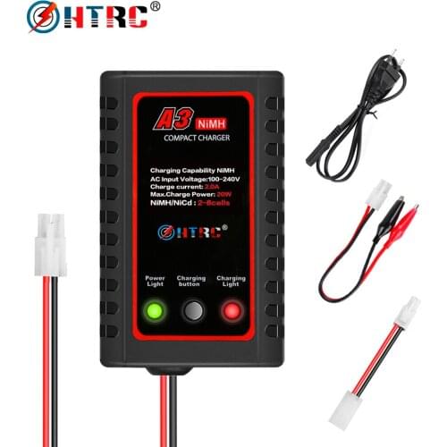 HTRC A3 AC Compact Charger TAMIYA Plug 20W RC Charger for RC Model Car Boat 2s-8s Nimh Nicd Battery