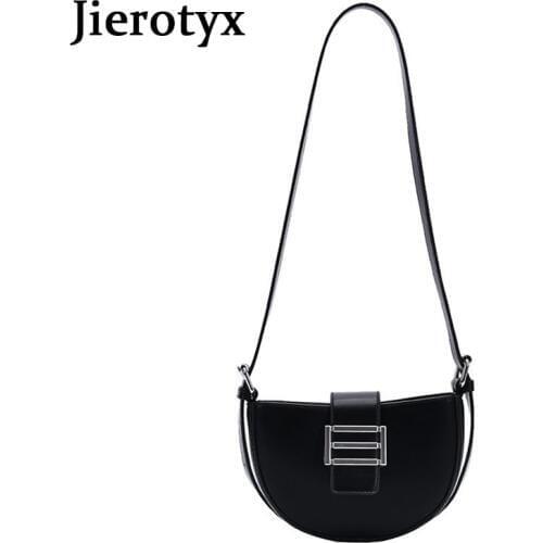 JIEROTYX Leather 2020 Women Bags Fashion Handbags Casual High Quality Metal Decoration Totes Chic Female Messenger Shoulder Bags