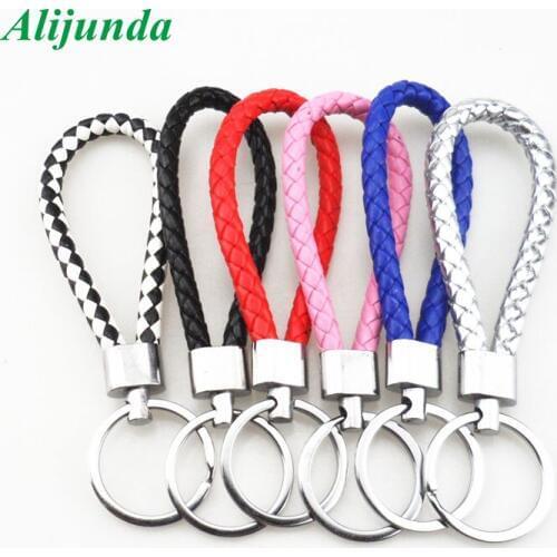 Creative Hand-woven Leather Rope Keychain Men Women Car Keyring for Citroen Peugeot 206 207 208 301 307 308 407 2008 3008 4008