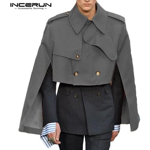 Winter Fleece Men Jackets Coats Fashion Fluffy Long Sleeve Solid Pockets Button Up Outerwear Streetwear Plush Overcoats INCERUN