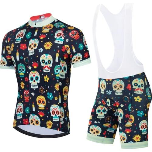 Skull Summer Bicycle Shirt Cycling Jersey set Men Maillot Ropa Ciclismo Breathable MTB Bike Clothes Uniform Cycling Set