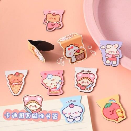 Kawaii Cartoon INS Magnetic Bookmarks Books Marker of Page Stationery School Office Supply Student Magnet Bookmark Dropshipping