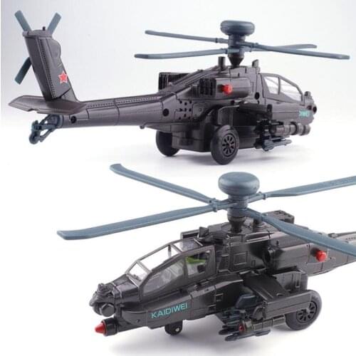 1/64 Scale 23CM Apache AH-64 Helicopter Millitary Model Army Fighter Aircraft Airplane Adult Toys Gift F Stand-up Plane Display